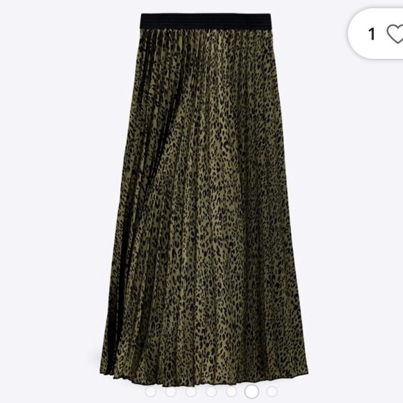 Printed Pleated Khaki Skirt Zara - Picture 4 of 5
